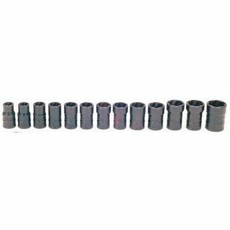 WILLIAMS Socket Set, 13 Pieces, 3/8 Inch Dr, 3/8 Inch Size JHWTSCS3813